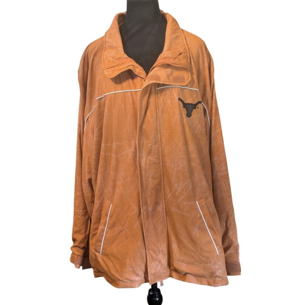 Texas Longhorns Burnt Orange Faux Leather Full-Zip Gameday Jacket, Men's Large